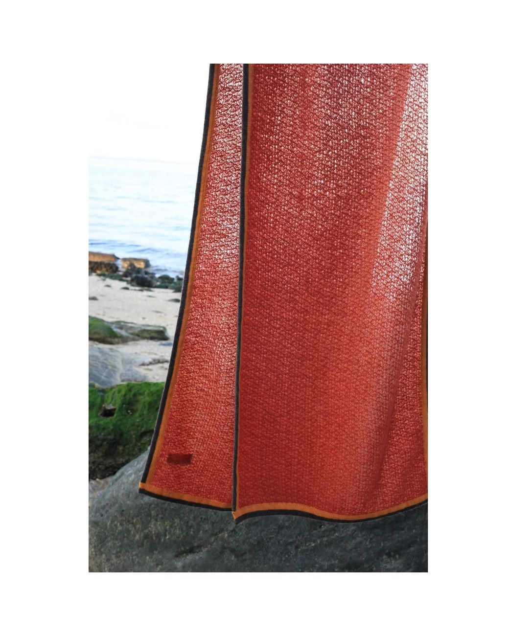 Jessie Zhao New York Red Reversible Knitted Cashmere Scarf