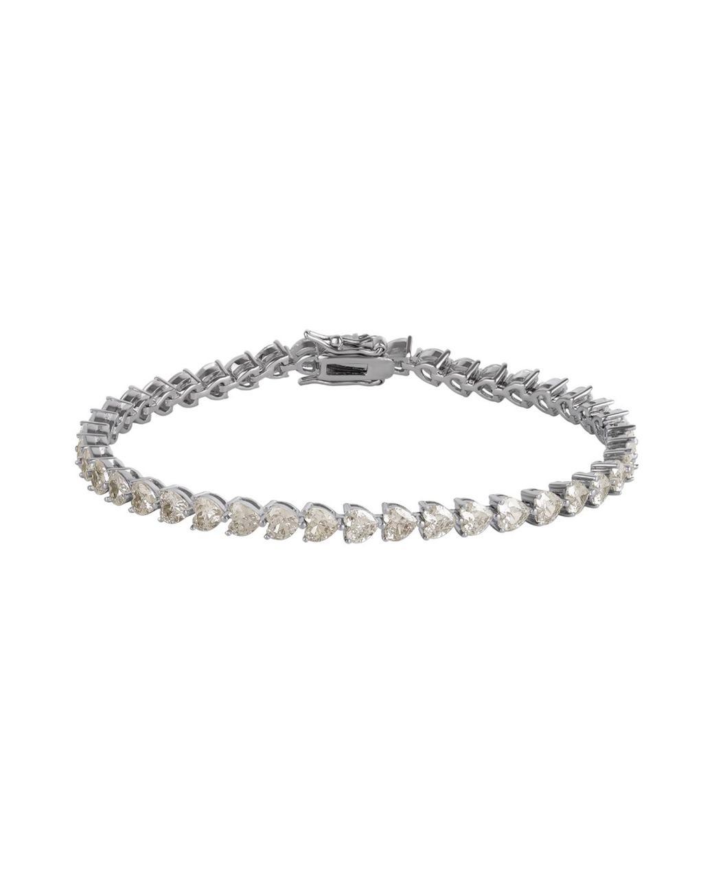 Spero London Metallic Heart Tennis Bracelet Sterling