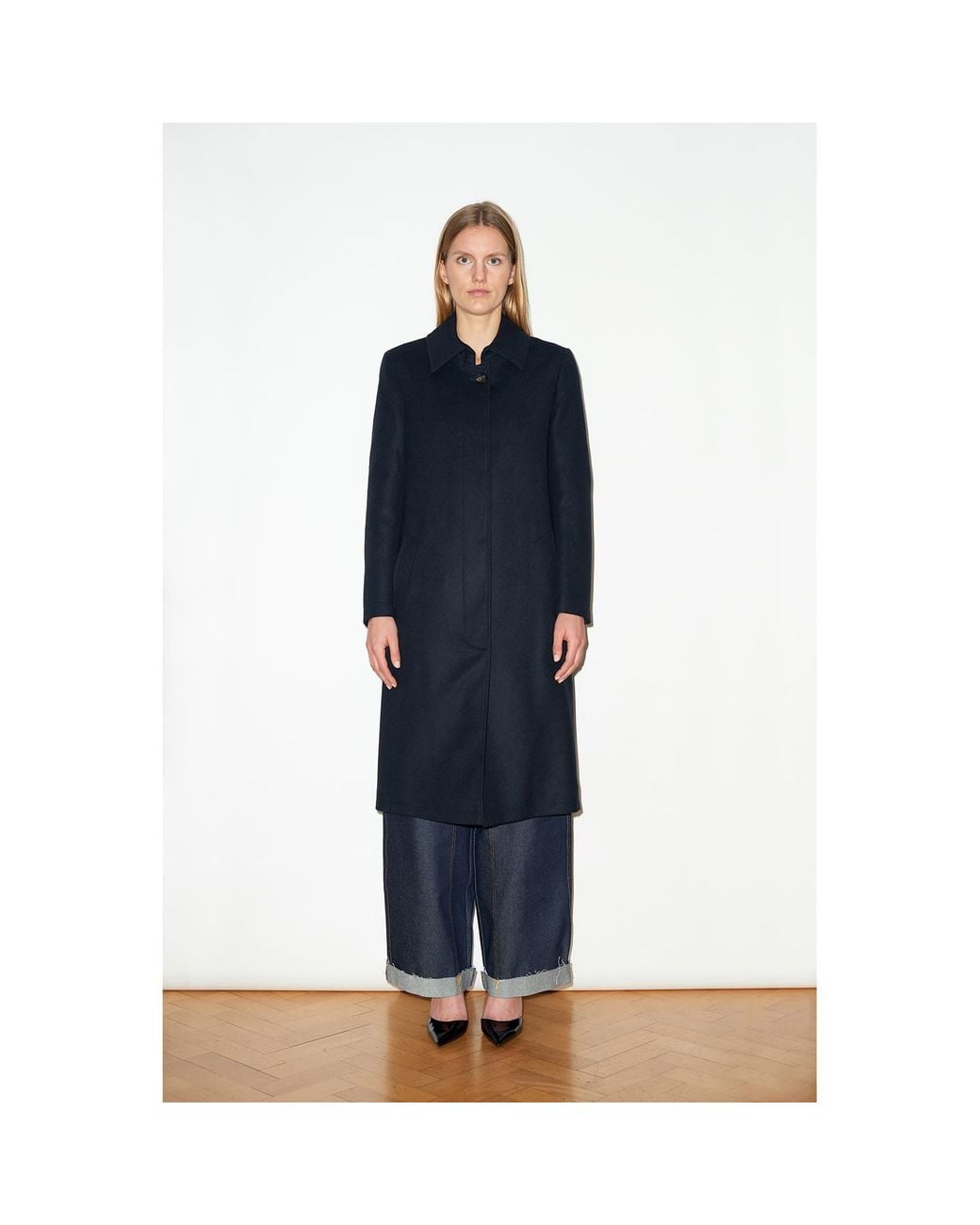 Hegarty London Blue Single Breasted Overcoat