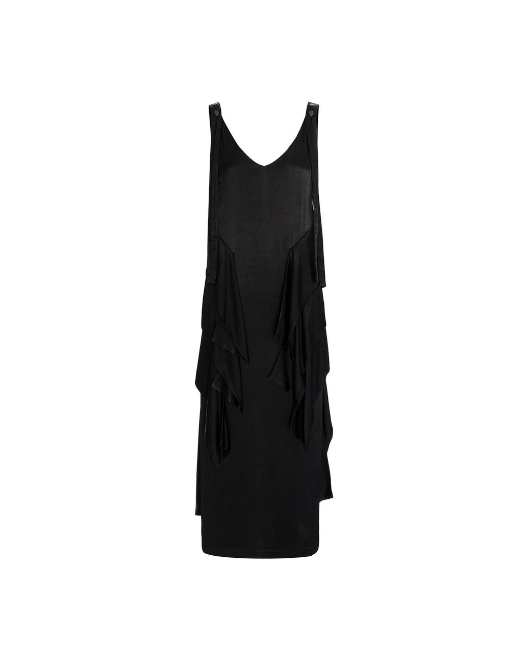 Silvia Serban Black Satin Dress And Adjustable Straps
