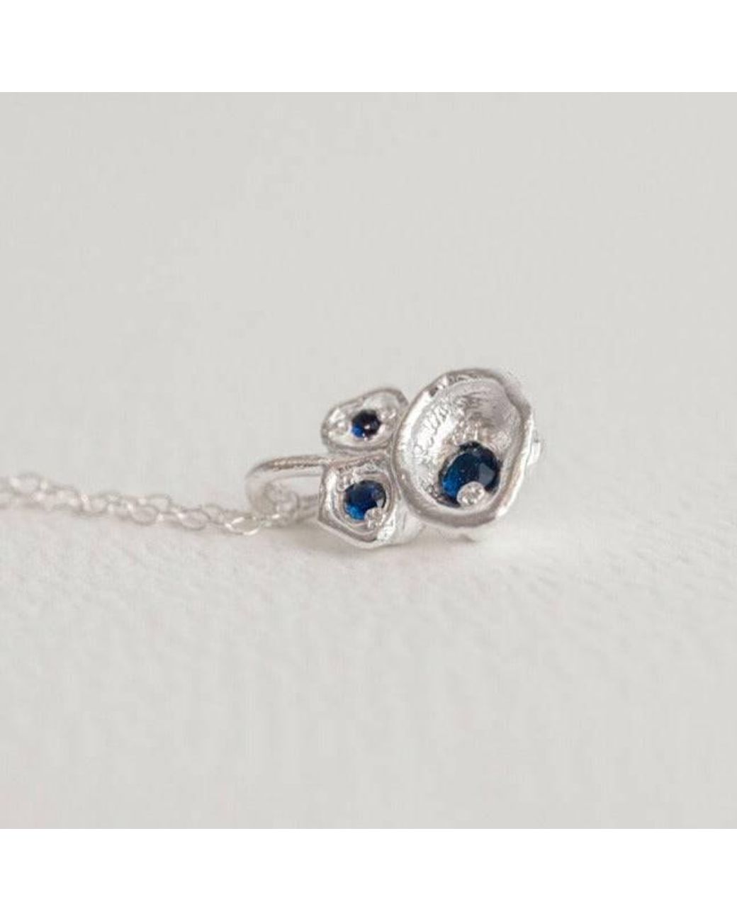 Claire Hill Designs Metallic Sapphire Lichen Pendant Necklace