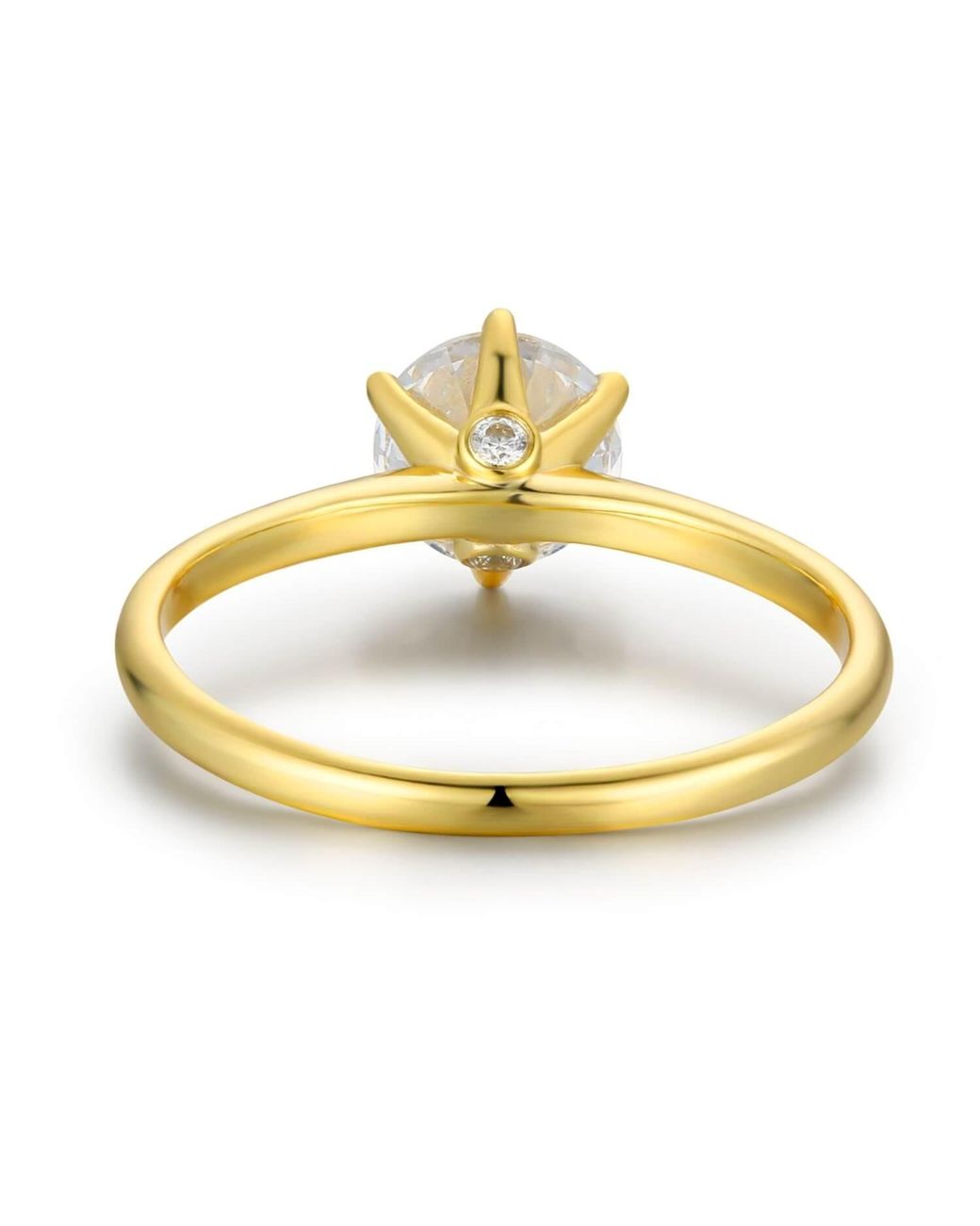 Azura Jewelry New York Metallic One Love Round Moissanite Ring Solid