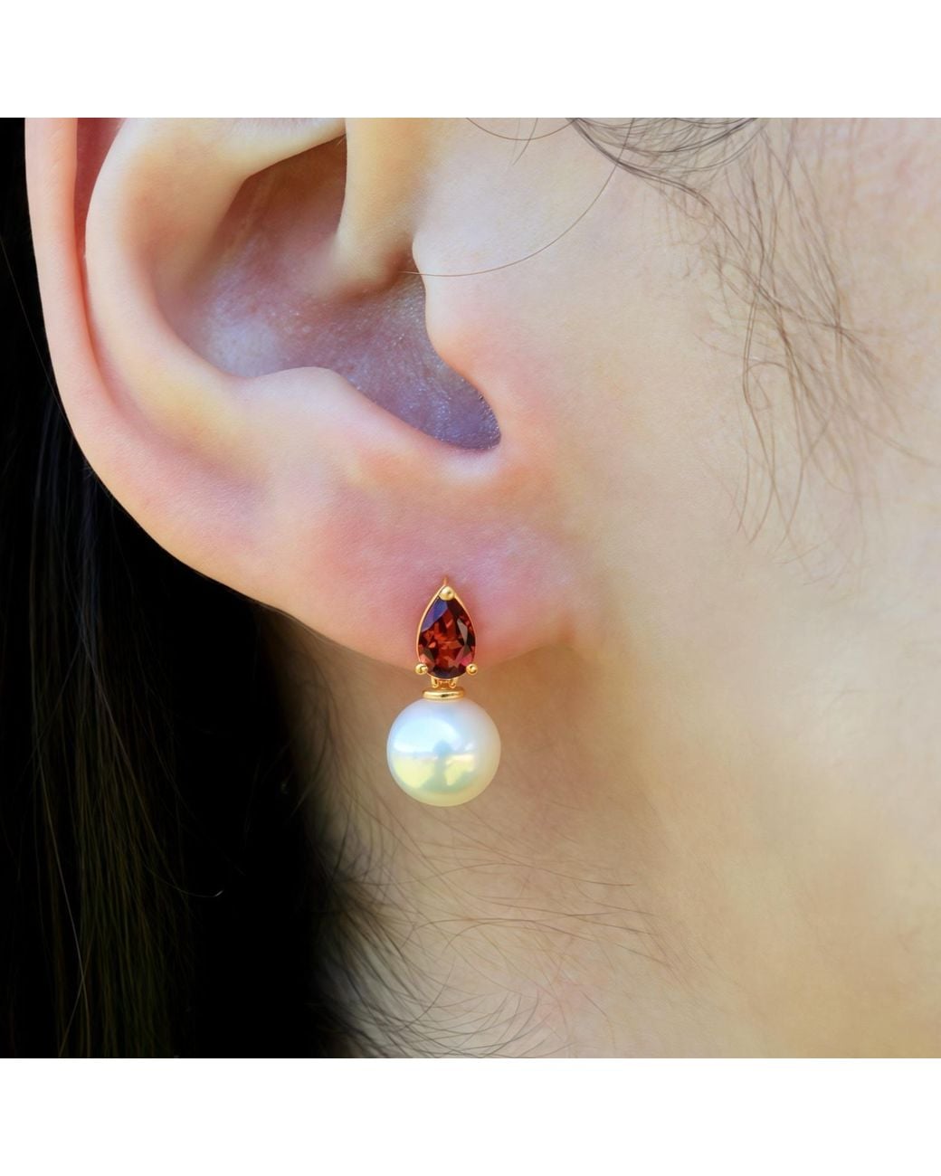 Kai Fine Jewelry Red Solid Natural Garnet & Freshwater Pearl Venus Tears Convertible Drop Earrings