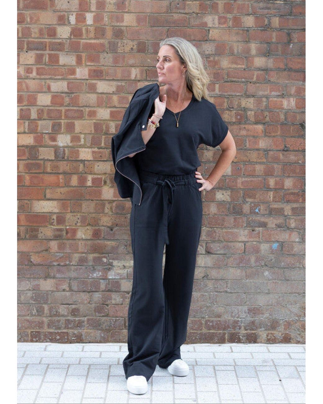 Weartwo London Blue Goddess Wide Leg Trousers, Charcoal