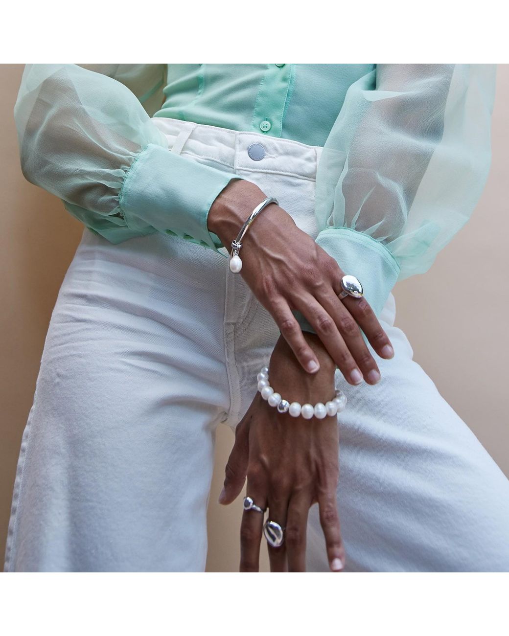 Biko Jewellery Metallic Paloma Pearl Bracelet