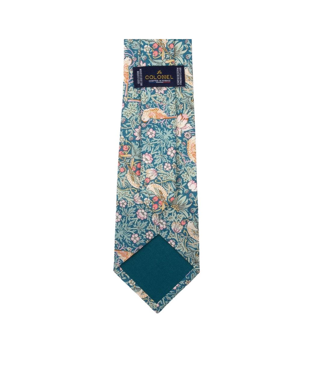 LE COLONEL Blue Neutrals Liberty Emerald Strawberry Thief Tie for men