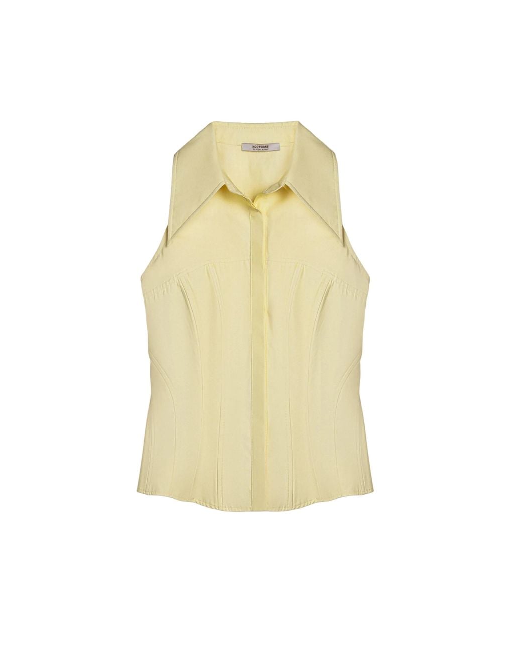 Nocturne White Sleeveless Sculpted Shirt