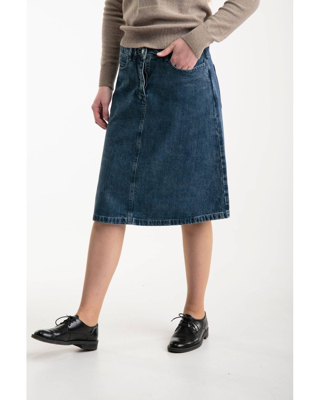 Reet Aus Blue Recycled Denim Skirt