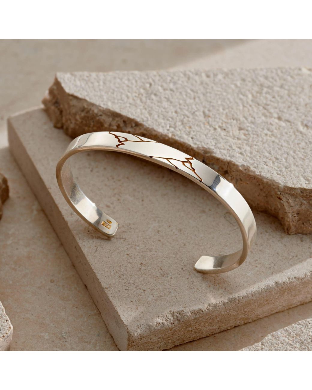 Posh Totty Designs Metallic Kintsugi Cuff Bangle for men