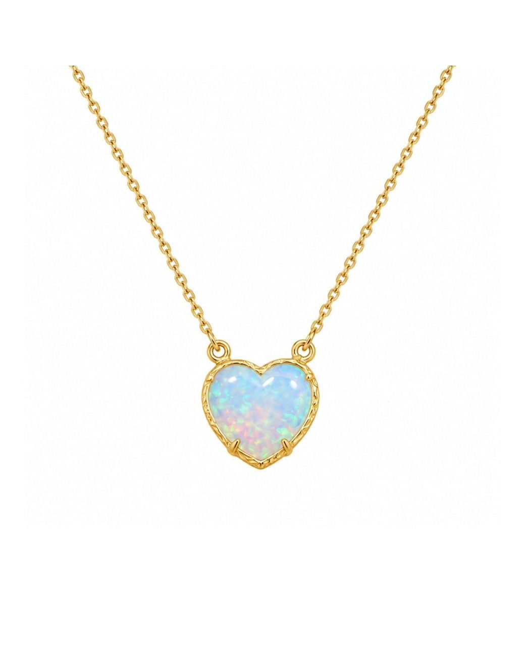 Lalinde Metallic Opal Heart Necklace