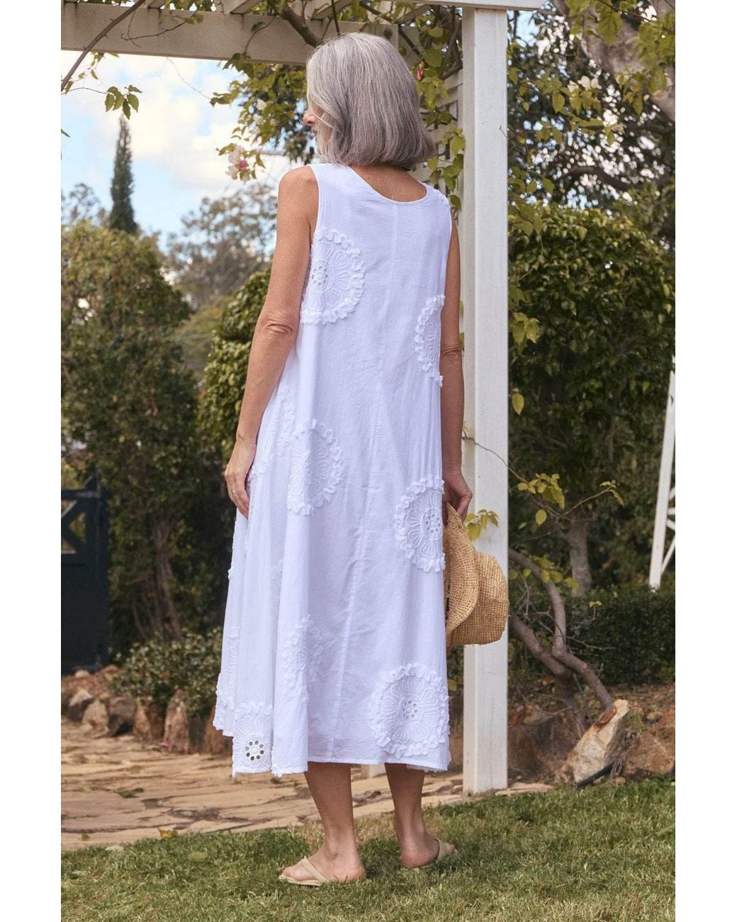 Adrift Clothing White Suzie Reversible Swing Dress