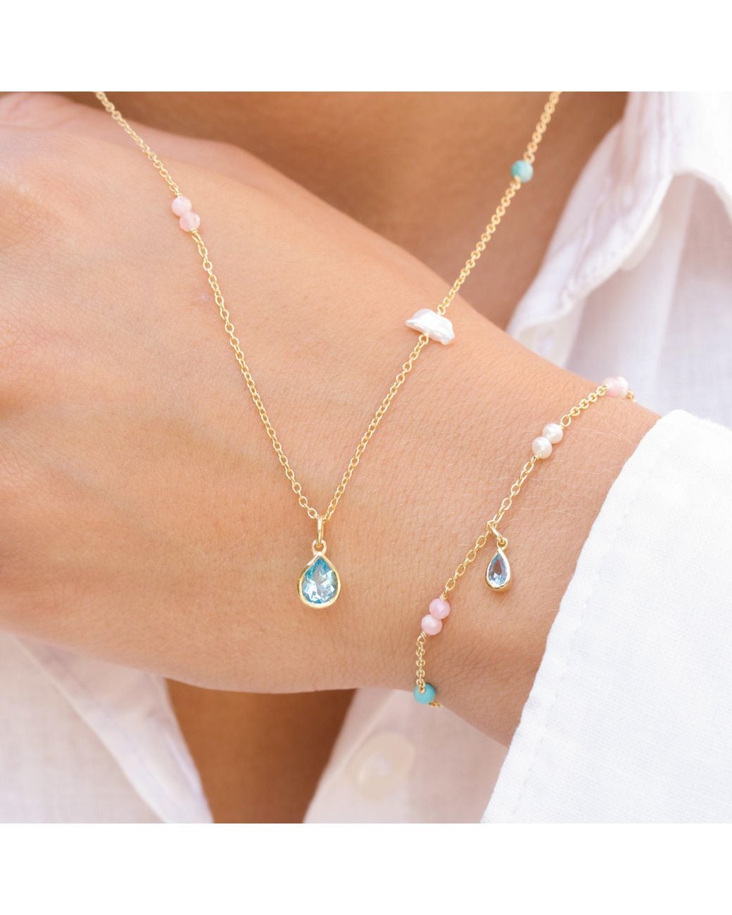 With Love Darling Metallic Water Drop Gaia Bracelet