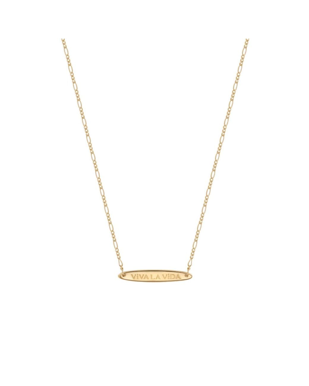 Vanhi Metallic Viva La Vida Bar Chain Necklace