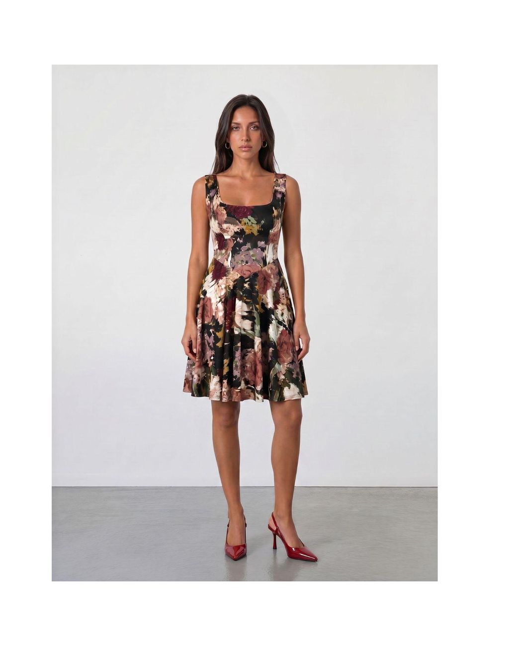 Sarvin Black Golha Floral Corset Dress