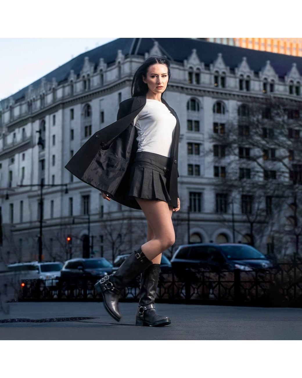 Urbnkicks Black Tall Biker Boots