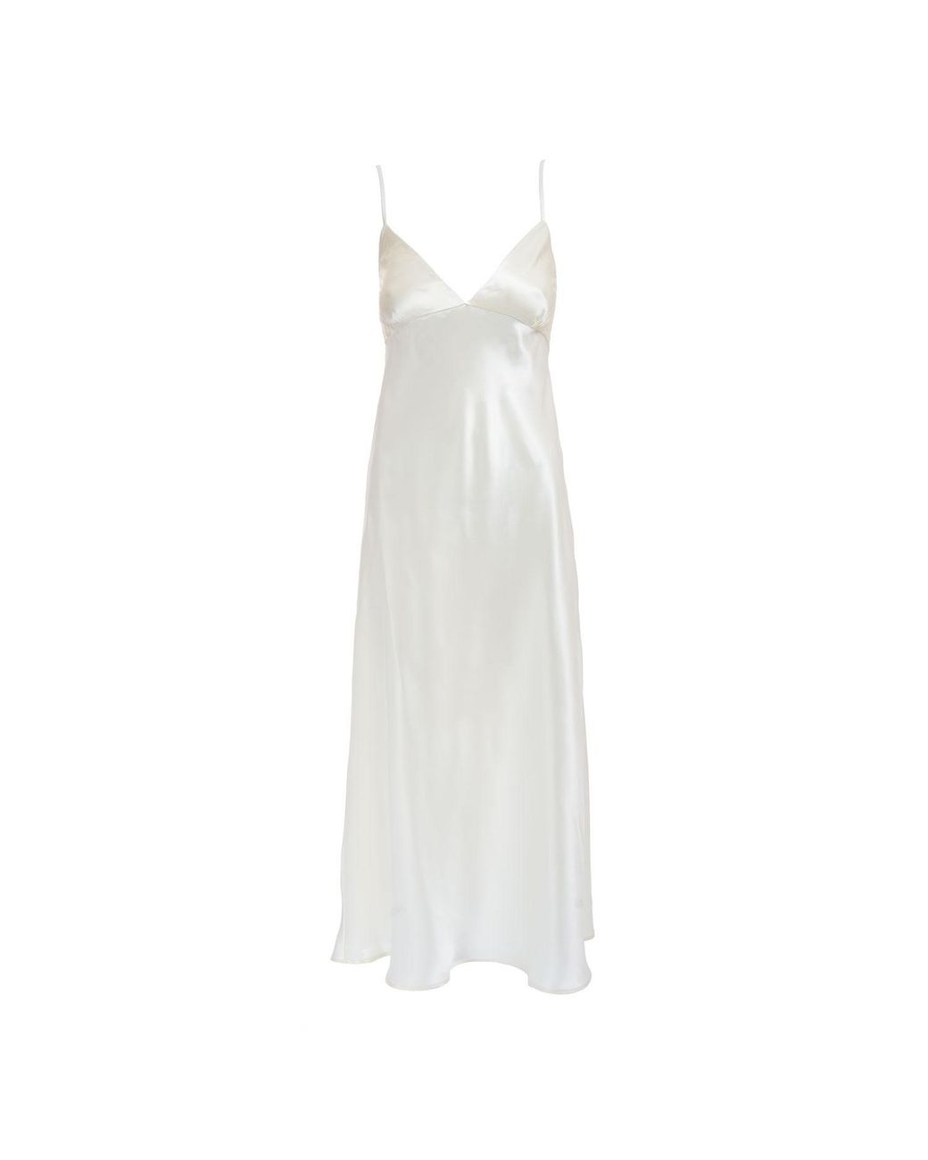 Sofia Tsereteli White Silk Satin Lingerie Slip
