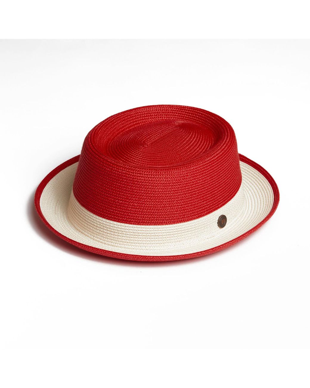 Dasmarca Hats Red Dasmarce Bobby Retro Short Brim Summer Porkpie – Ruby for men