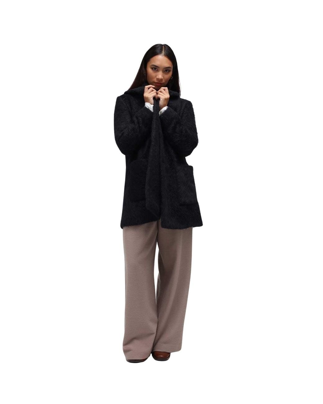 Humans & Land Black Winter Short Coat