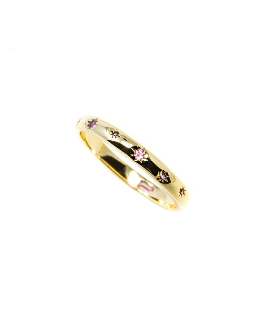 NASI SILVER Metallic Scatter Band Both Sides Now Ring Dusk Edition Star Ring
