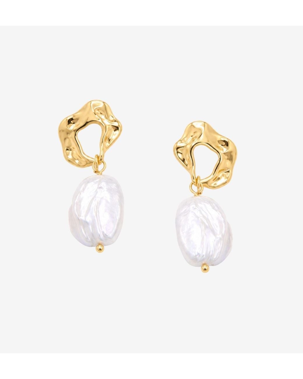 Uchi and Soto Metallic Shinju Baroque Pearl & Molten Earrings