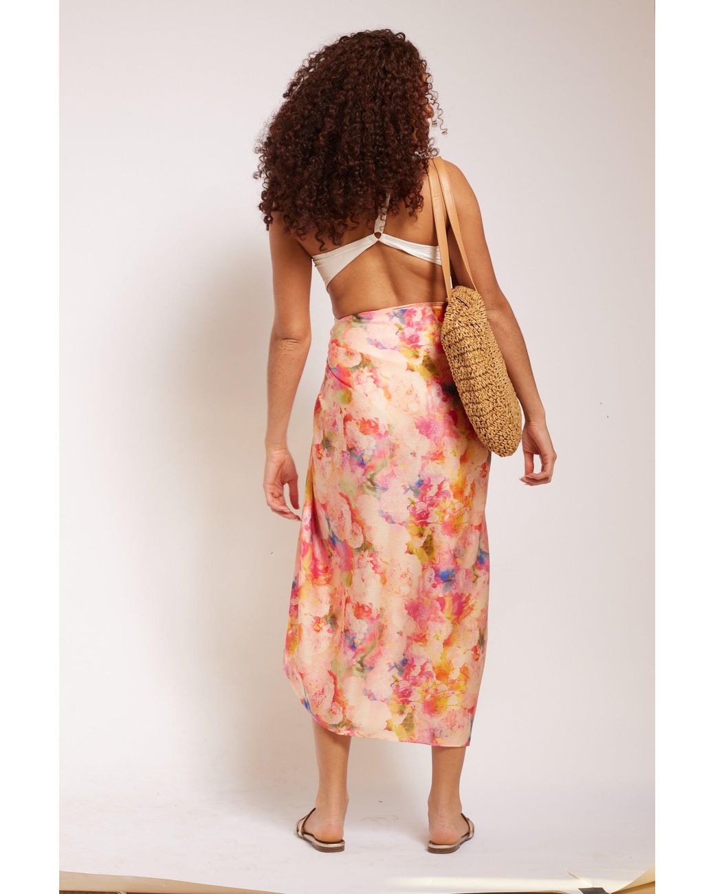 Yomisma Orange Peach Poppy Sarong