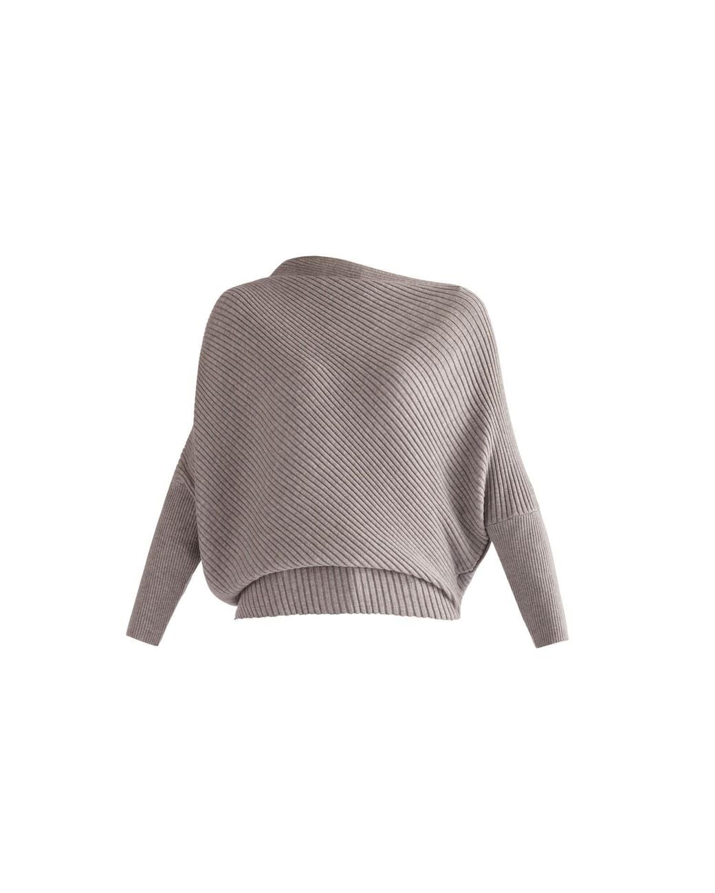 Paisie Gray Draped Knitted Jumper