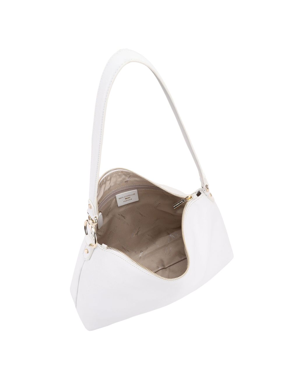Paul Costelloe White Zainab Leather Shoulder Bag- Neutrals