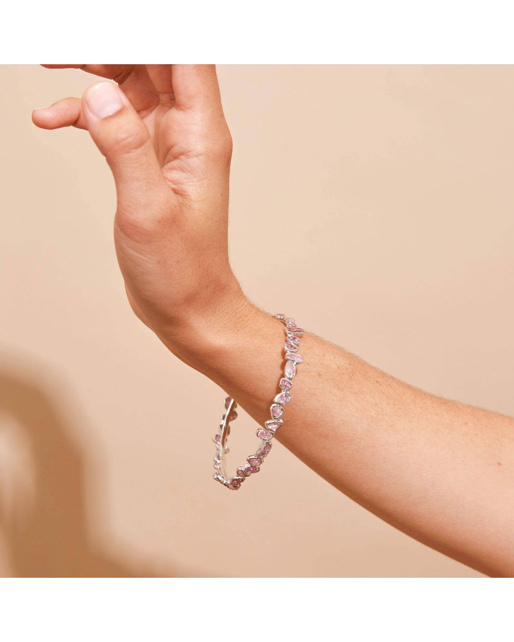 German Kabirski Metallic Aten Bangle With Spinel