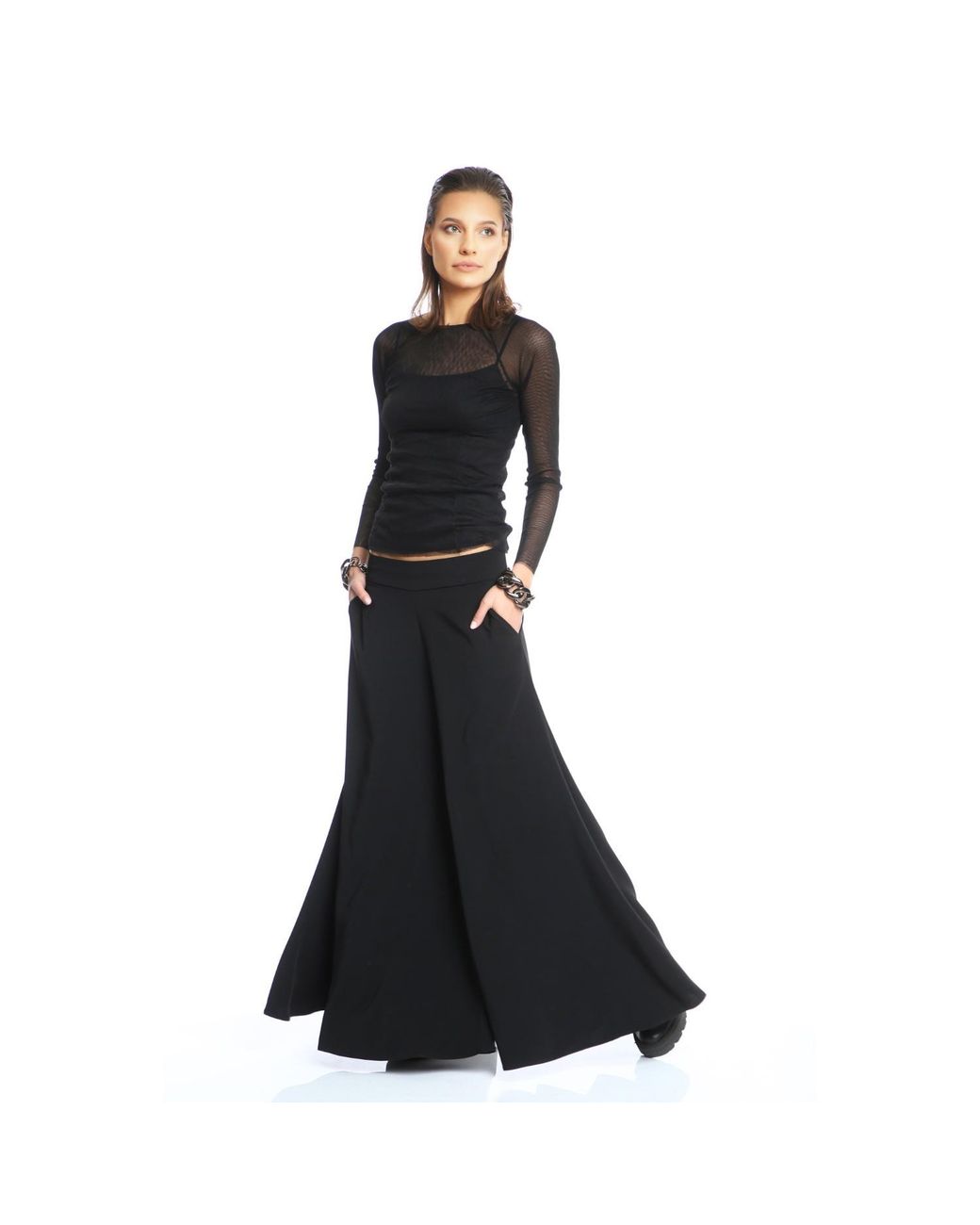 Silvia Serban Black Super Flared Pants