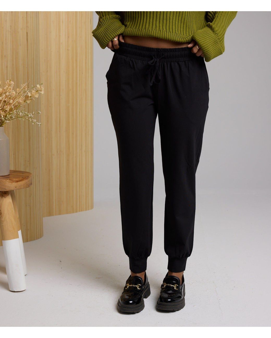 Known Supply Black Drawstring Cotton Joggers