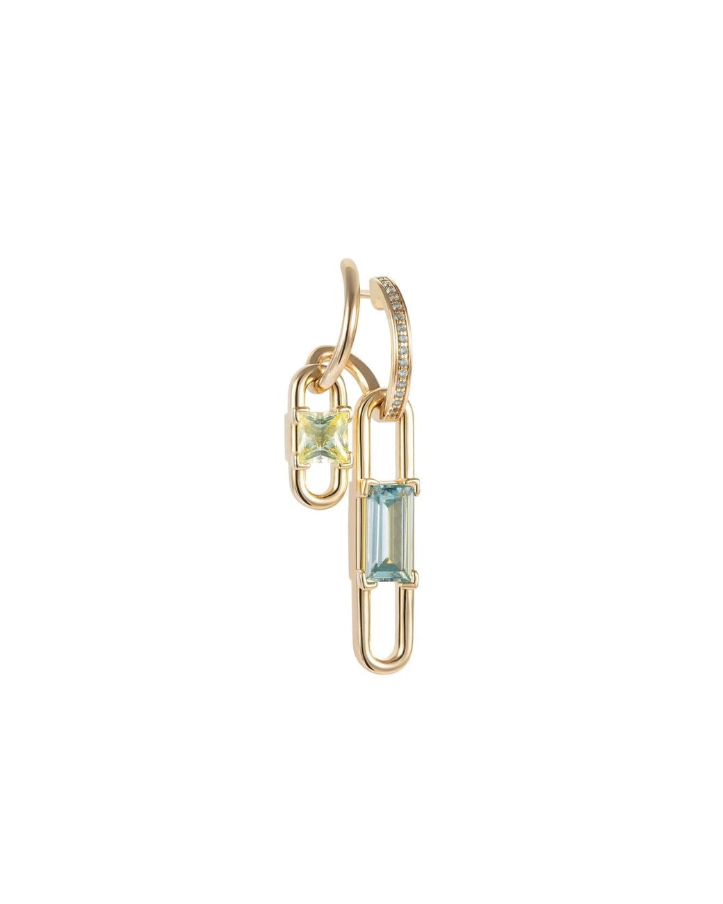 Arte Madrid Metallic Toggle Convertible Double Hoop Earrings With Reversible Drop Charms