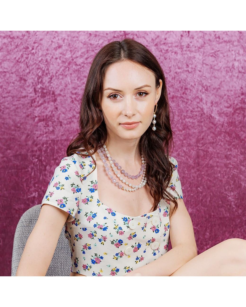 Farra Multicolor Amethyst With Freshwater Pearls Multi-Strands Necklace