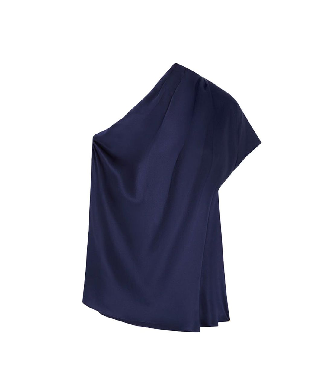 The Summer Edit Blue Emily Silk One-Shoulder Top