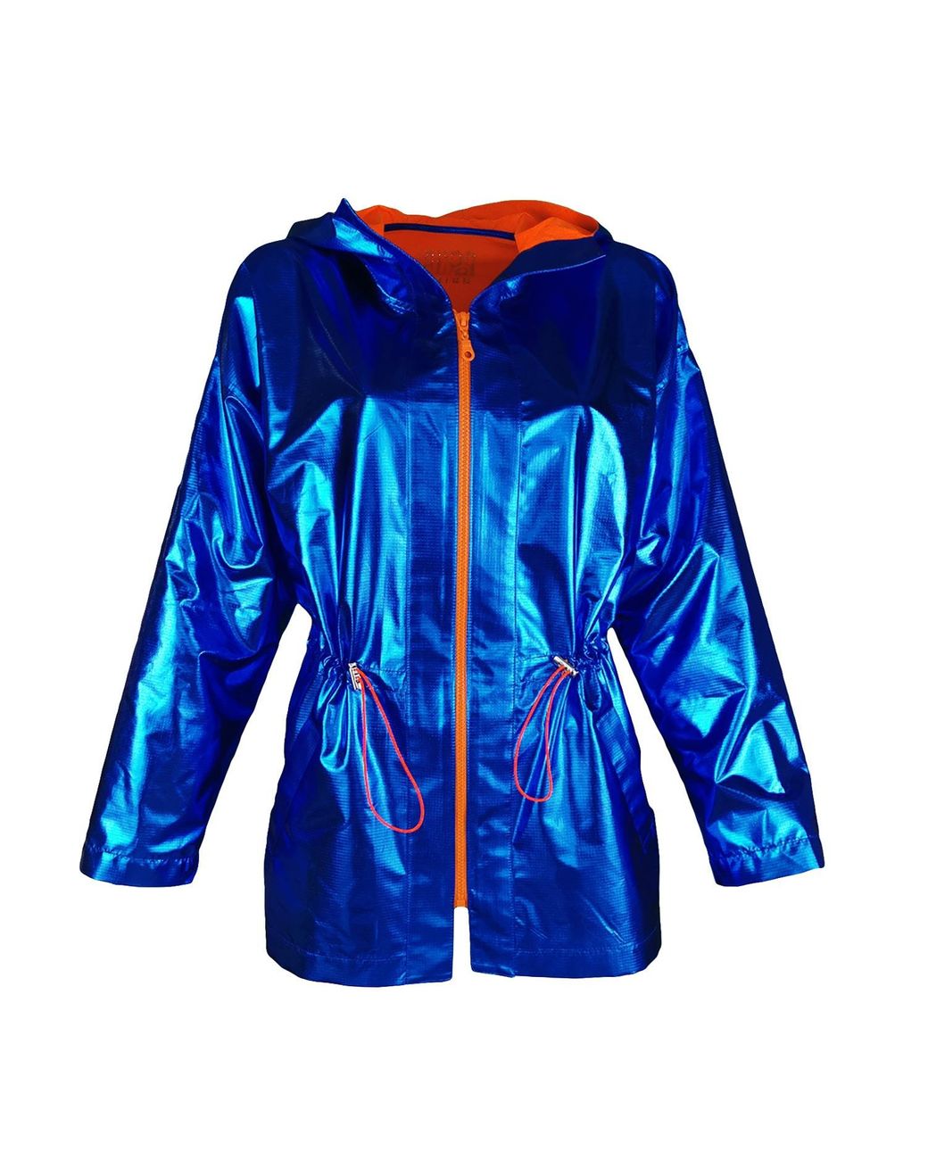 Lalipop Design Metallic Sax Oversized Hooded Rain Coat in Blue Lyst