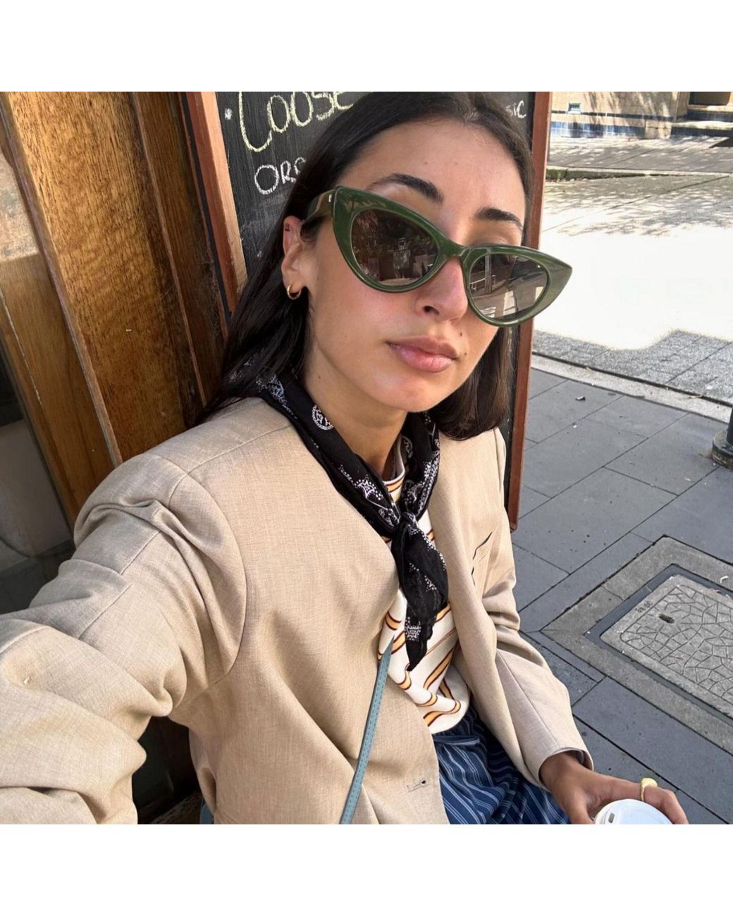 The Avantguard Green Celosia Moss Cat Eye Sunglasses