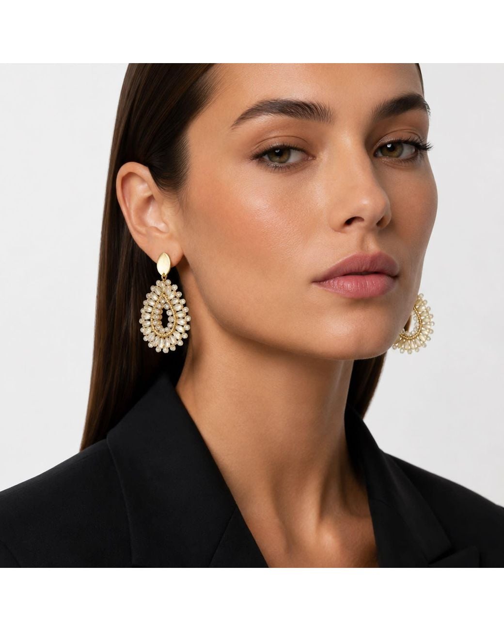 LOTT.gioielli Metallic Neutrals Drop Crystal Earring S
