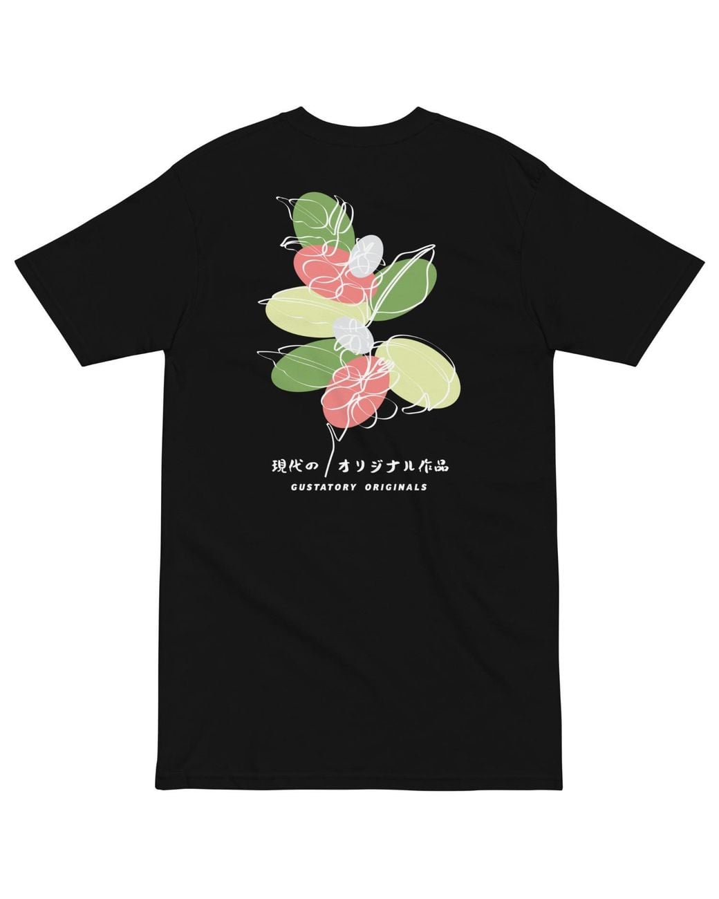 Anchor and Crew Black Gustatory Originals Coffee Blossom Heavy Cotton Embroidered T-Shirt