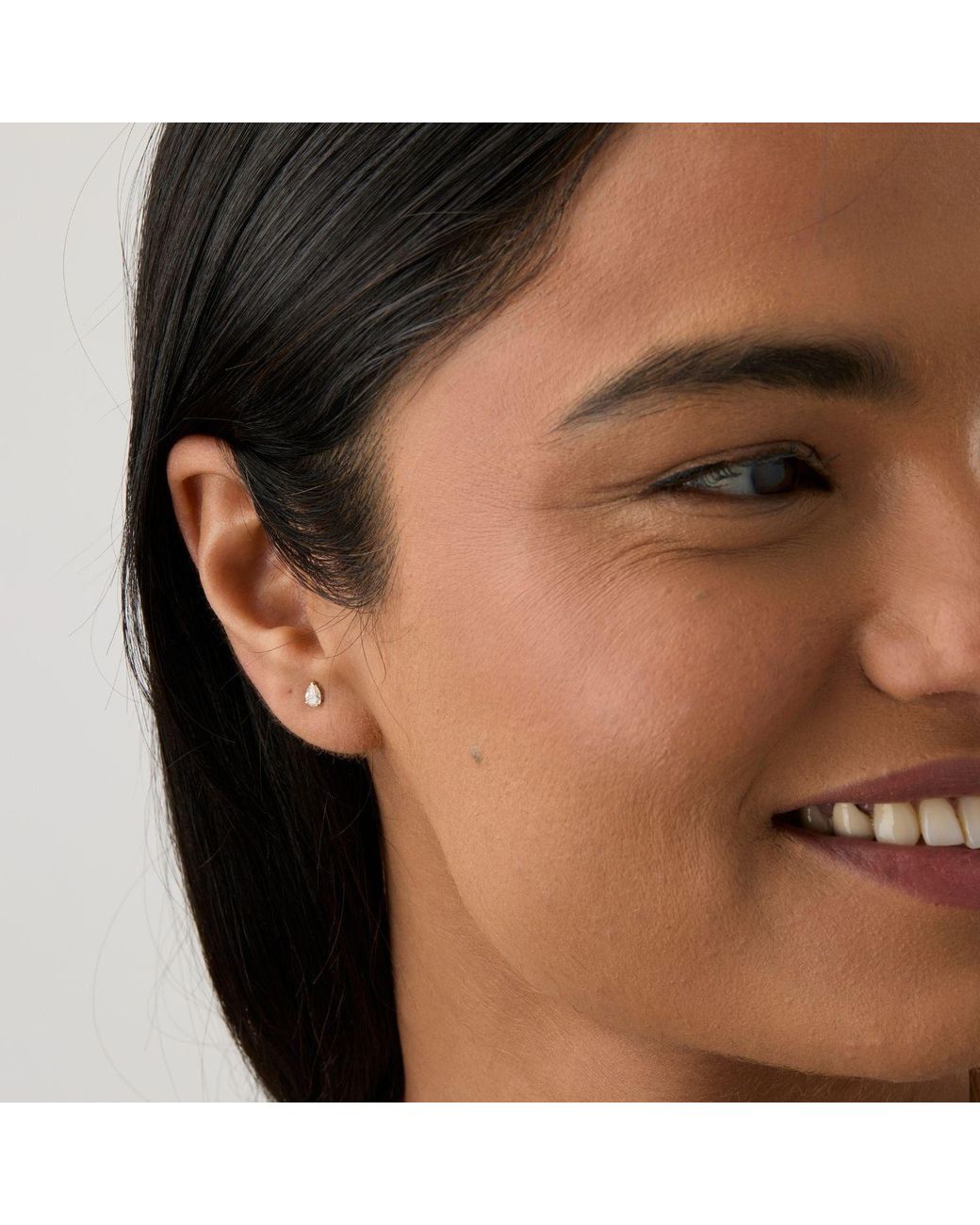 Dolcetto Designs Metallic Lab Grown Diamond Pear Studs