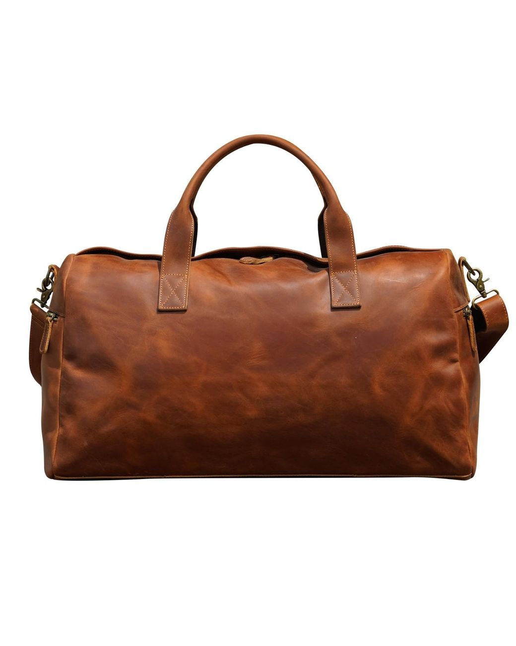 Touri Brown Genuine Leather Weekend Bag for men