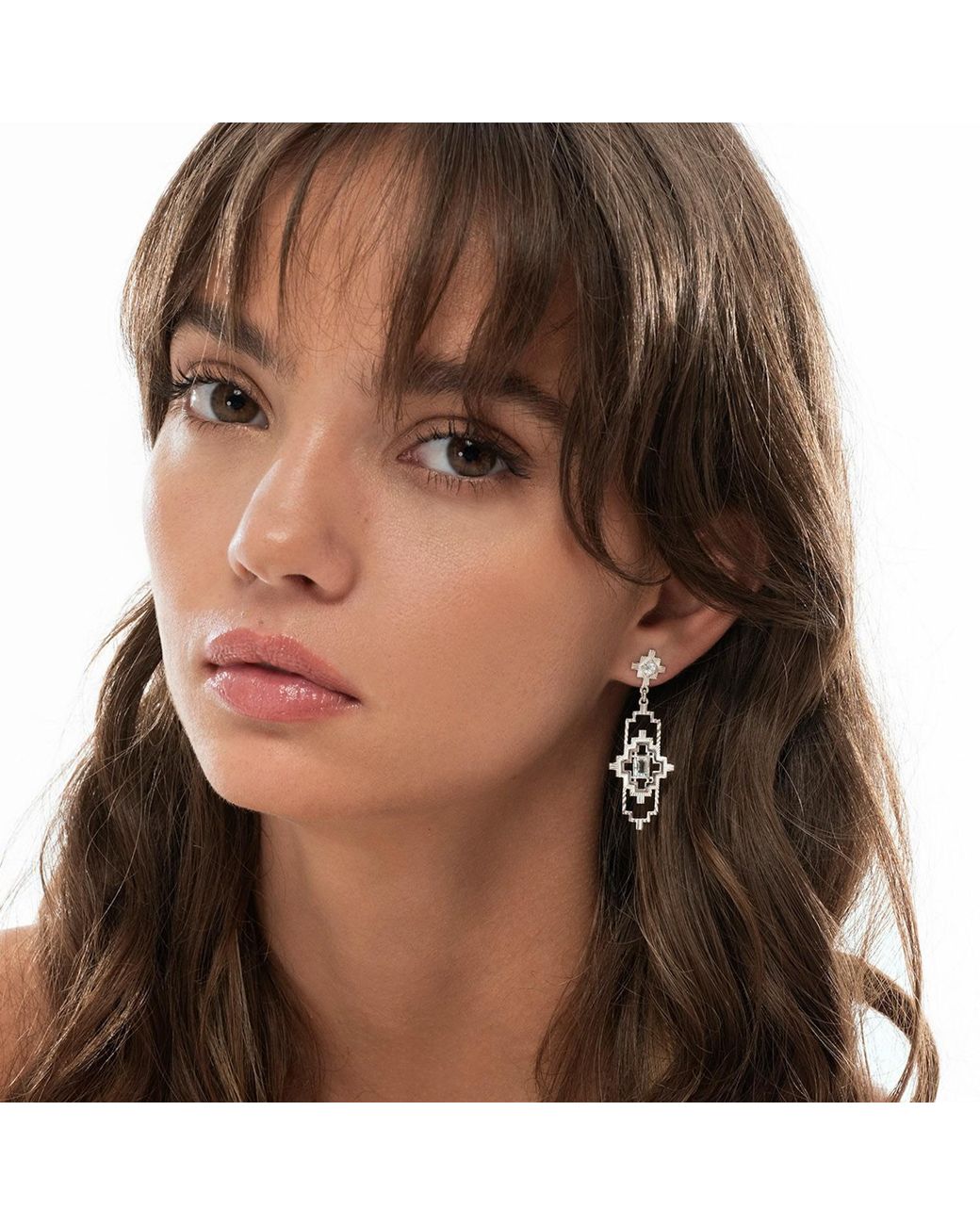 Zoe & Morgan Metallic Munay Earrings Aquamarine