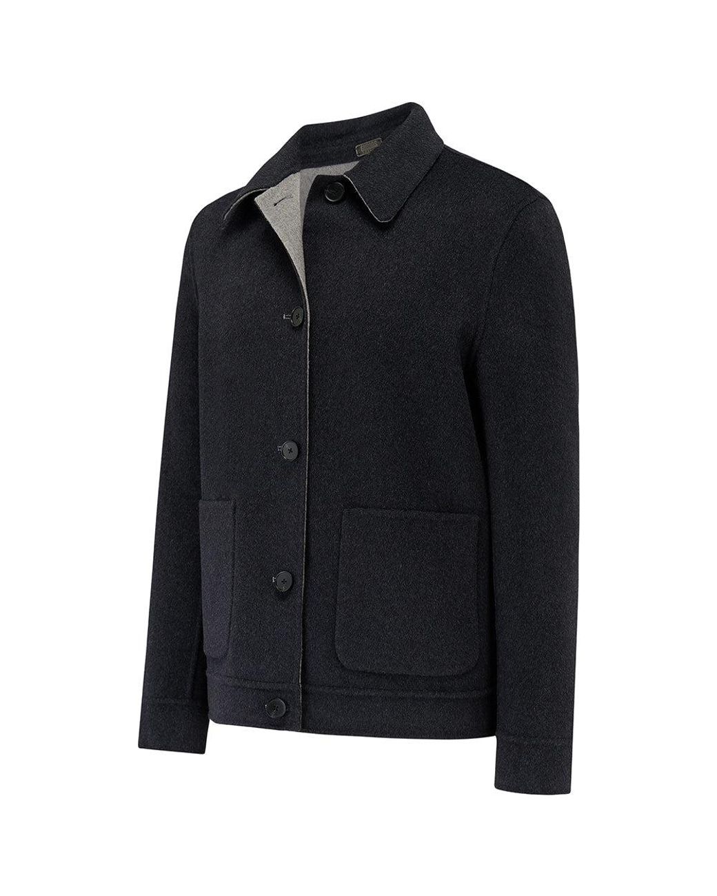 Guards London Gray Irish Reversible Wool Blend Jacket for men