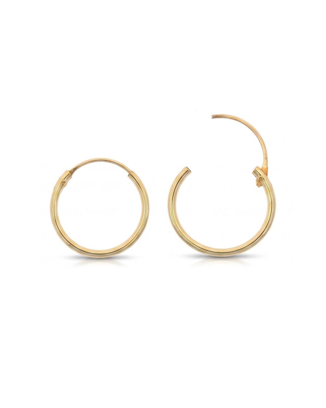 Spero London Metallic 9Ct Solid 12Mm Hoop Earrings