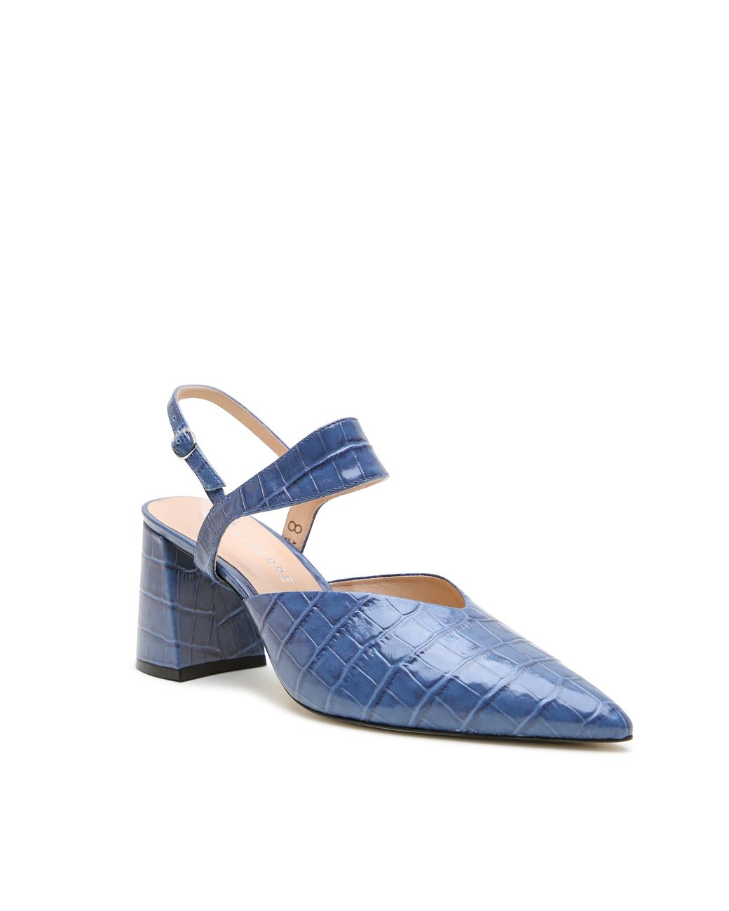 Alterre Blue Croc Elsie V Mule