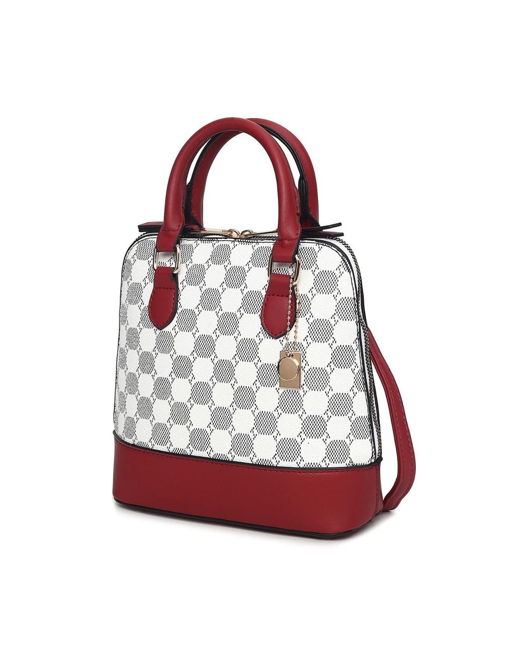 Mkf Collection - J'omor Red Marjorie Circular Print Satchel Bag