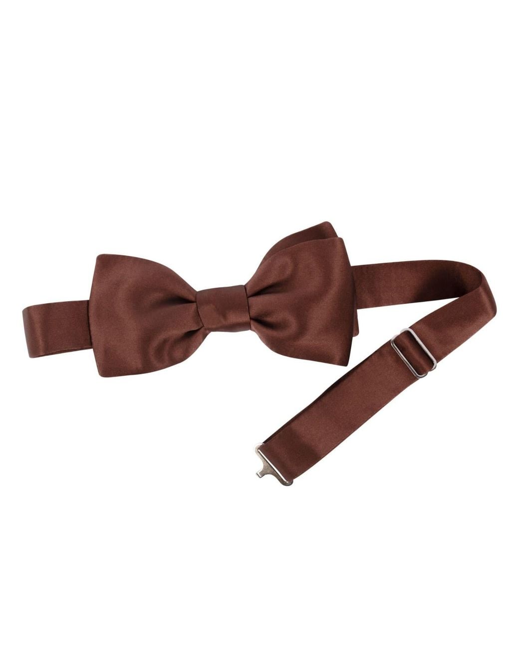 LE COLONEL Brown Chocolate Silk Bow Tie for men
