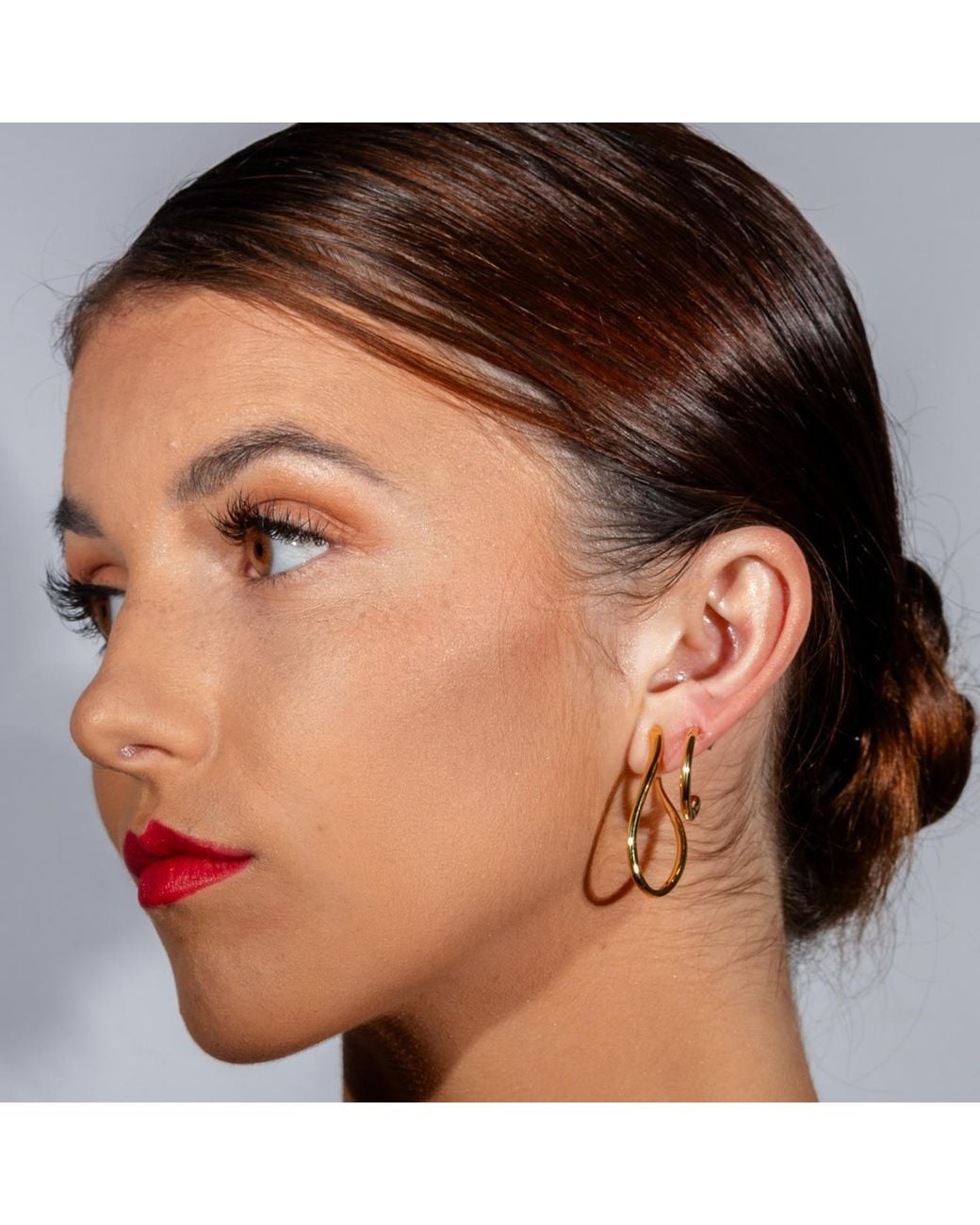 Lucy Quartermaine Metallic Mini Drop Hoops