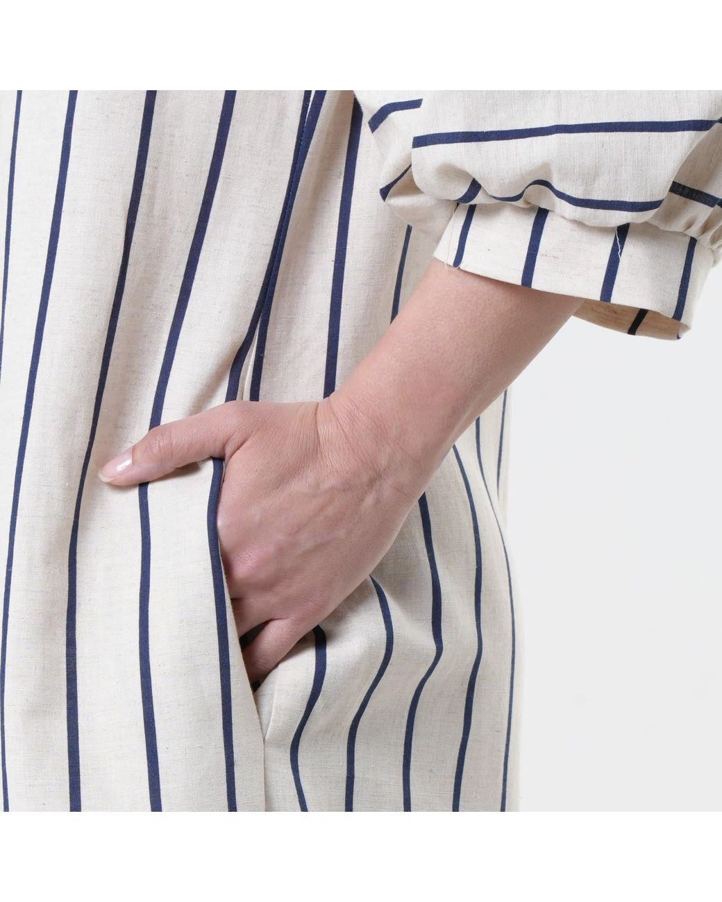 Metamorph White Maxi Jumpsuit Оn Stripes