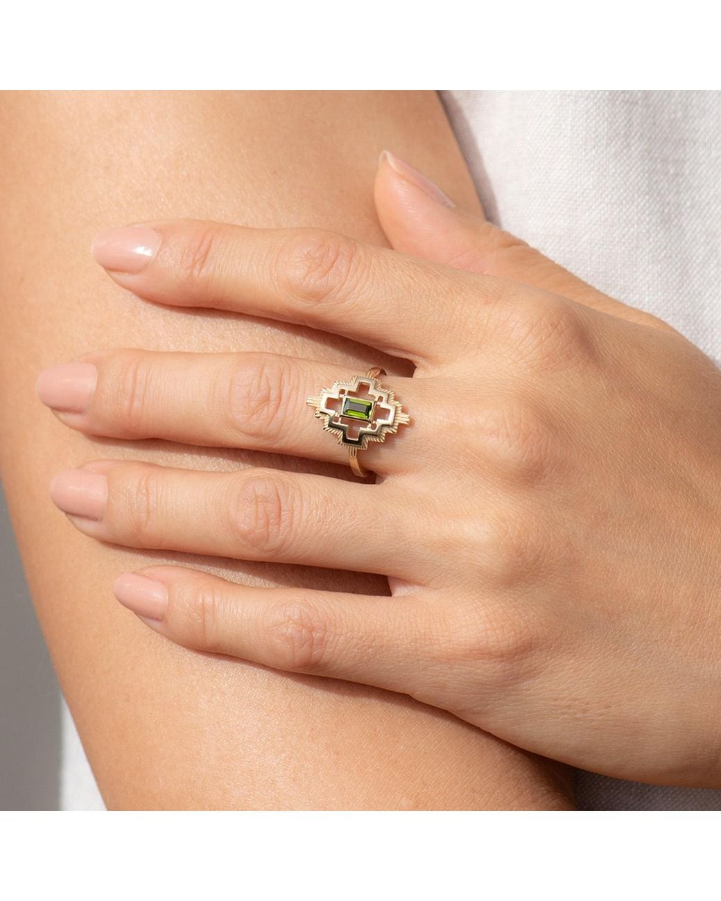 Zoe & Morgan Metallic Munay Ring Gold Chrome