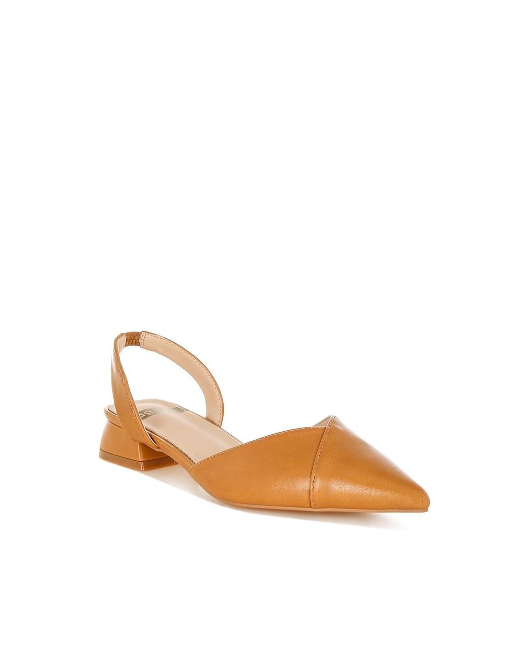 Rag & Co Natural Tijay Soft Leather Slingback Sandals