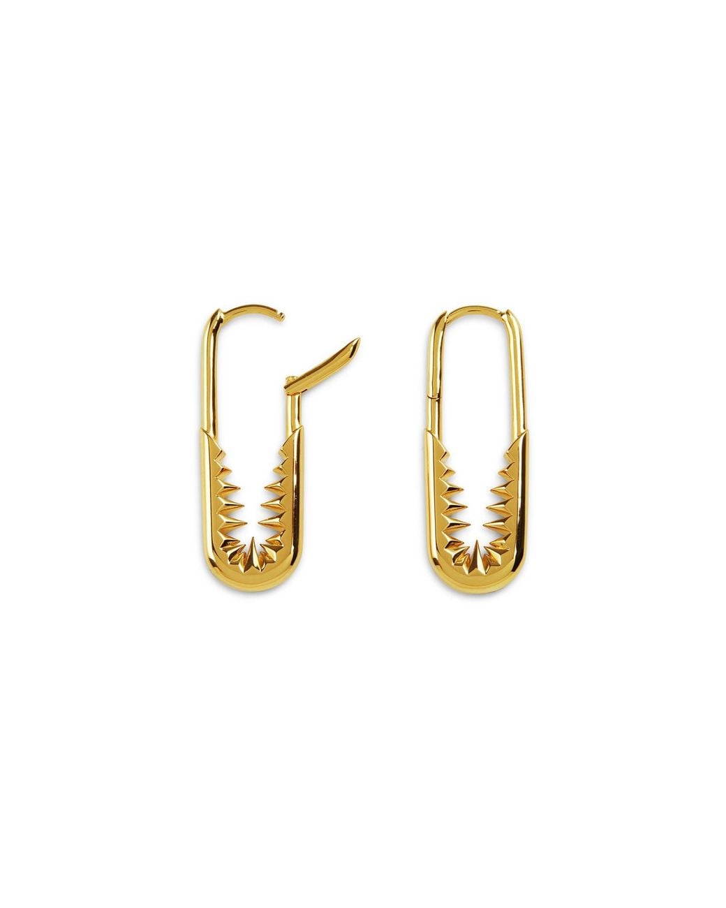 Kasun Metallic Safety Pin Hoop Earrings